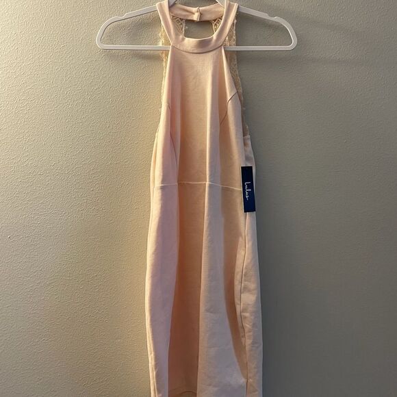 NWT Lulus blush pink lace midi dress new with tags - Picture 1 of 5